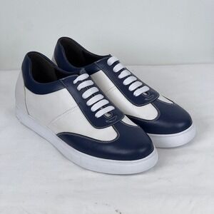 Calto Mens 11 Invisible 2" Height Sneaker Leather Lace Up Low Top Shoe